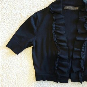 Extra small cropped fitted black cardigan